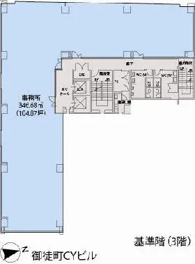 ONEST上野御徒町(旧)御徒町CYビルの基準階図面