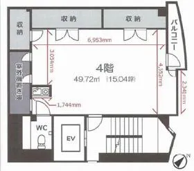 マッシュスクエアビルの基準階図面