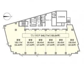 なにわ筋本町MIDビルの基準階図面