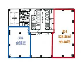 なにわ筋SIAビルの基準階図面