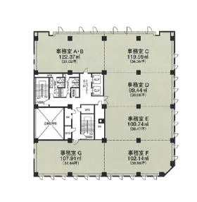 梅田イーストビルの基準階図面