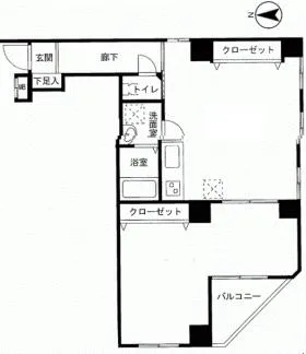 御苑花忠ビルの基準階図面