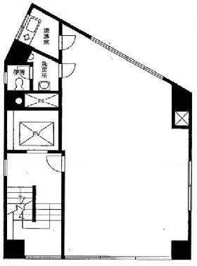 田町我妻ビルの基準階図面