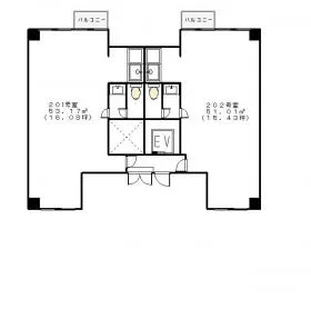 パールツリー新町ビルの基準階図面