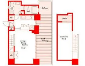 Casa Vedutaビルの基準階図面
