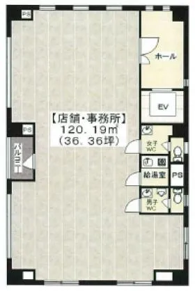 KFビルの基準階図面