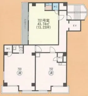 パイザ恵比寿ビルの基準階図面
