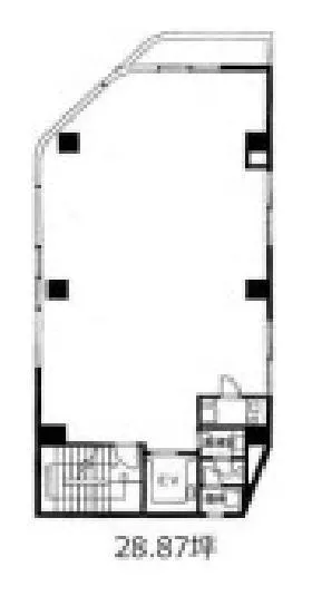 伊皿子二番館ビルの基準階図面