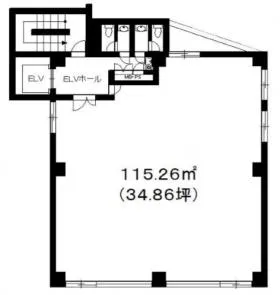 恵比寿U・Kビルの基準階図面