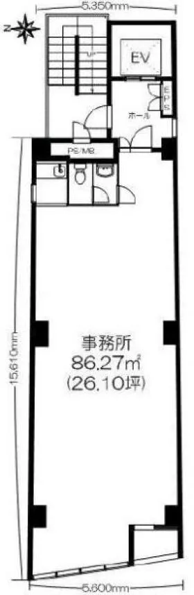 天間ビルの基準階図面
