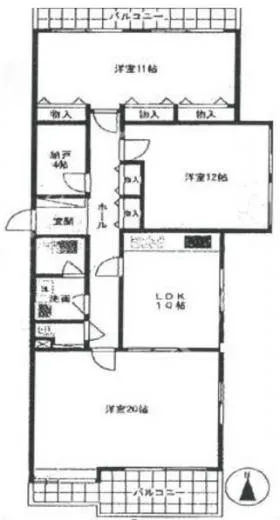 ハウスアウトバーンビルの基準階図面