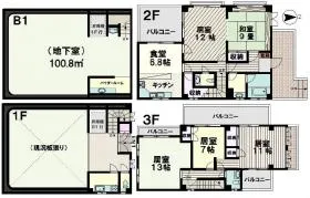 新宿中町ビルの基準階図面