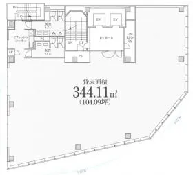 PMO新宿御苑前ビルの基準階図面