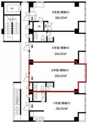 第2横芝ビルの基準階図面