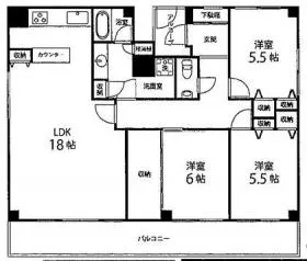 サンサーラ御苑ビルの基準階図面