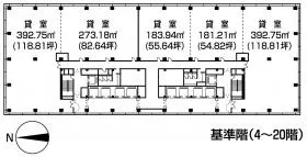 仙台第一生命タワービルディングの基準階図面