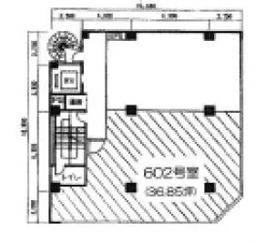 本町セントラルオフィスビルの基準階図面