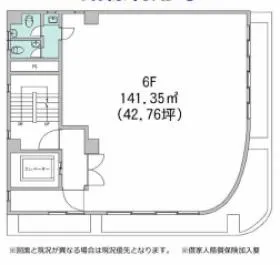 セラヴィ五反田ビルの基準階図面