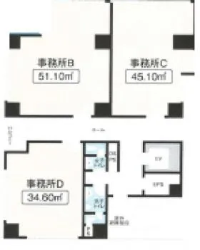ラシーヌ東天満ビルの基準階図面