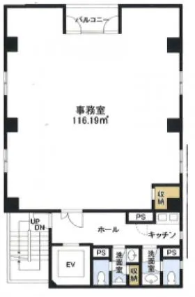 菅田ビルの基準階図面
