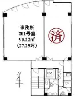 東天満ビルの基準階図面