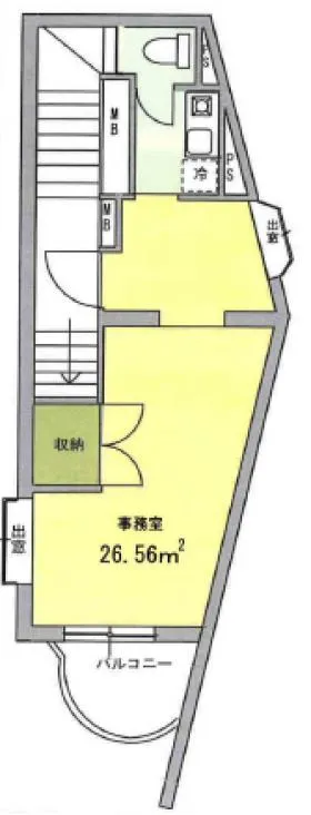 三鷹パークスビルの基準階図面