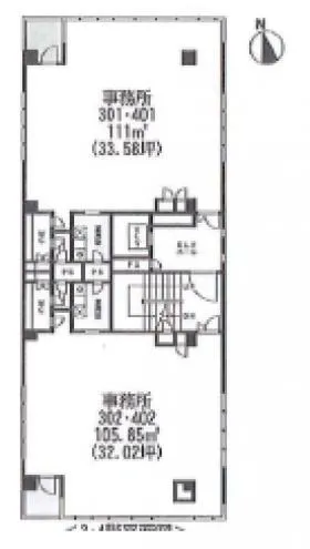ヒルトップスビルの基準階図面