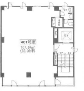 インターパレスビルの基準階図面