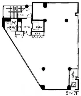 新宿辻ビルの基準階図面