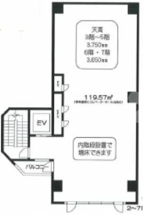 千住ビル5の基準階図面