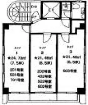 宝栄三崎町ビルの基準階図面