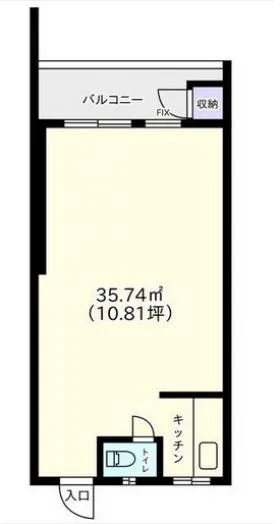 高田馬場ビルの基準階図面