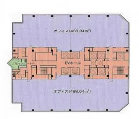 有明フロンティアビル(A・B棟)の基準階図面