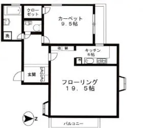緑岡ハウスビルの基準階図面