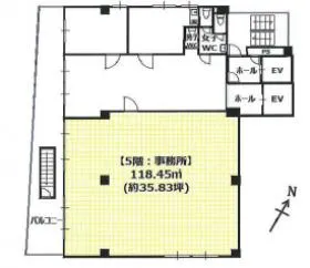 野田ビルの基準階図面