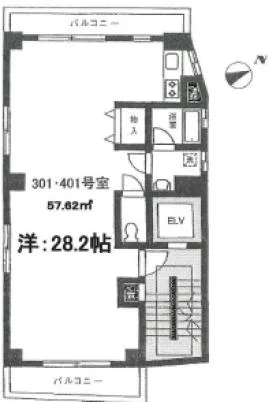 花松ビルの基準階図面