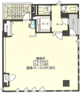 仮)ホンダモーター販売(株)茅場町ビルの基準階図面