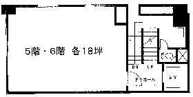 東京石興ビルの基準階図面