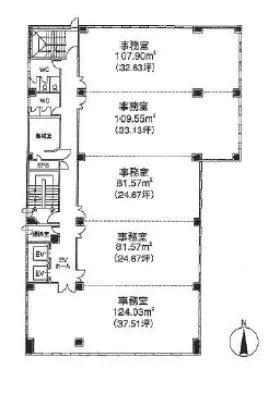関西心斎橋ビルの基準階図面
