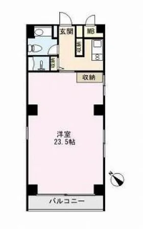 コムロンド代々木公園フラッツビルの基準階図面