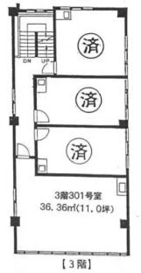 東銀座ビルの基準階図面