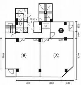 新橋第1ビル新館の基準階図面