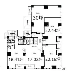 マストライフ神田錦町の基準階図面