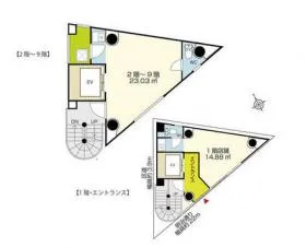 三ツ星不動産新宿ビルの基準階図面