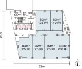 鹿島広業ビルの基準階図面