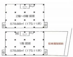 タチバナ天王洲ビルの基準階図面