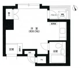 フドウ八丁堀ハイツビルの基準階図面