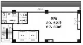 築地第三長谷ビルの基準階図面
