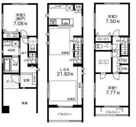 仮称)本町Sハウスビルの基準階図面