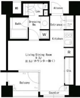 Park Axis 神楽坂ステージの基準階図面